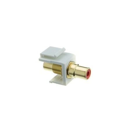 Cable Wholesale Keystone Insert, White, RCA Female Coupler (Red RCA) 324-120WR